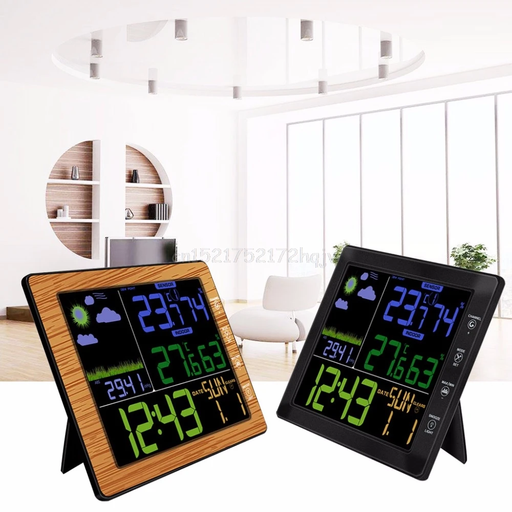 

Colorful Screen LCD Wireless Forecast Weather Station Clock Humidity Thermometer O10 dropship