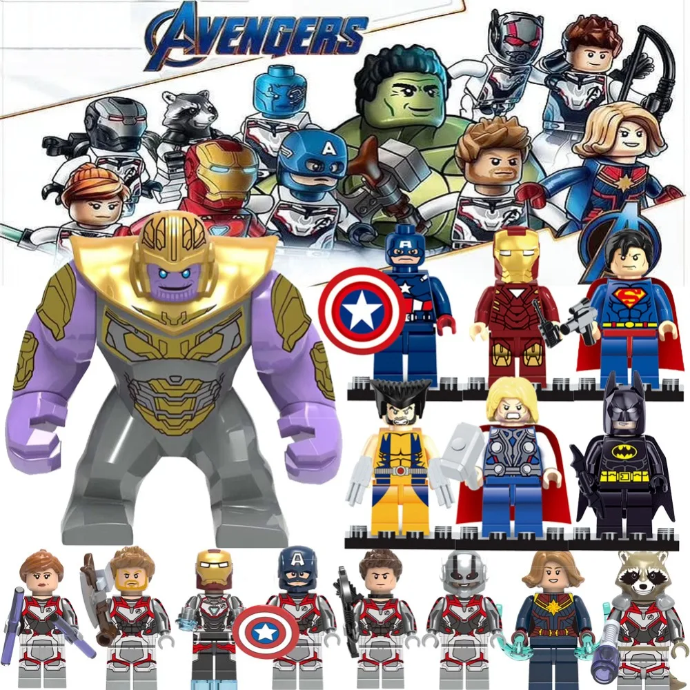 

Super heroes batman set model building blocks action avengers 4 thor Captain America Iron Figures Compatible With Legoings