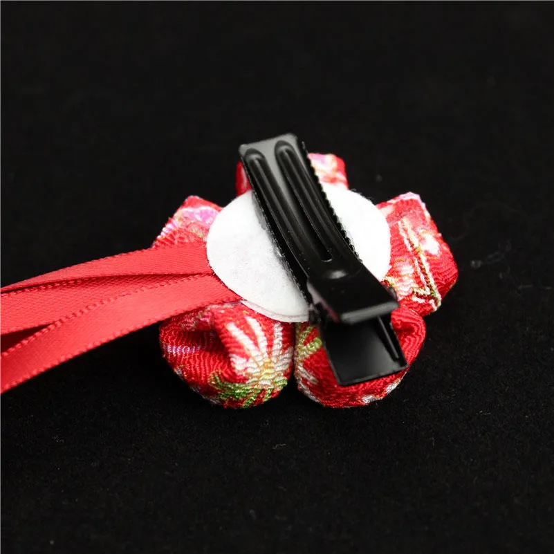 Принцесса заколки для волос заколки Kanzashi Yukata аксессуары для кимоно красный розовый девушки кисточкой цветок ленты Бисероплетение фестиваль подарок