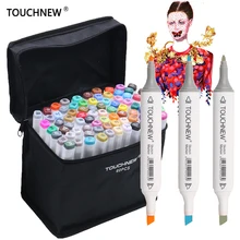 Touchnew 30/40/60/80 Цвета Книги по искусству Маркер установлен на спиртовой основе Эскиз маркер для рисования Manga дизайн Книги по искусству комплект поставки