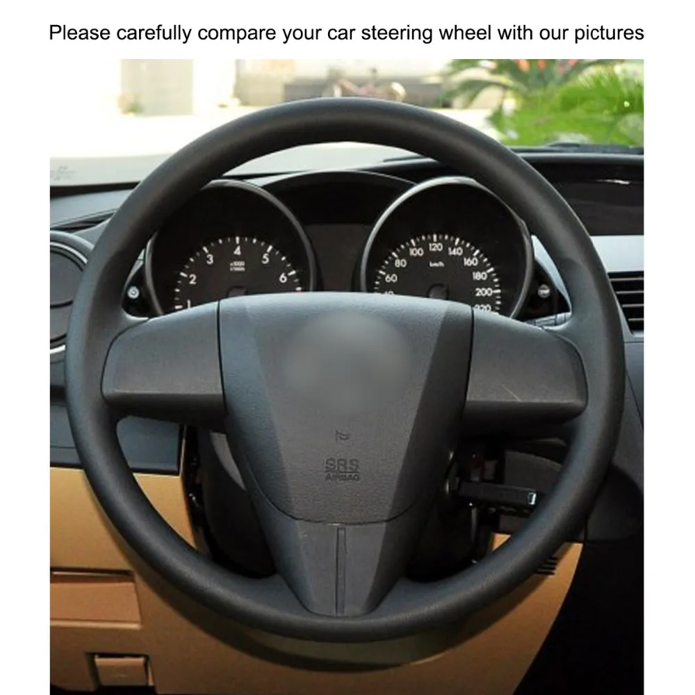 DIY черная замша кожа рулевого колеса автомобиля крышки для Mazda 3 Axela 2010-2013 Mazda 5 Mazda 6 CX-7 CX-9 MAZDASPEED3(США) 2010-2013