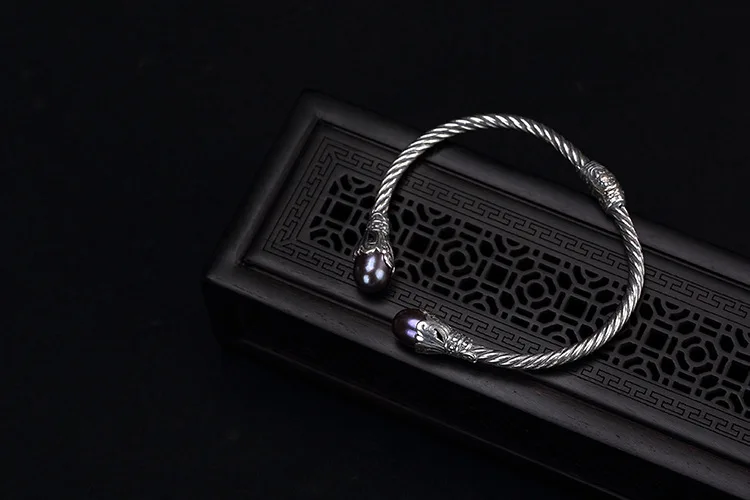 Аутентичные 100% стерлингового серебра 925 жемчужный браслет и браслет ювелирных изделий ручной работы Серебряный браслет для Для женщин