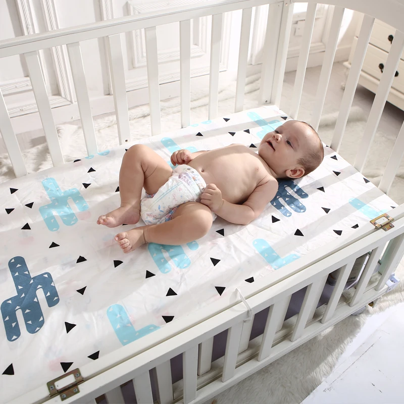 EGMAOBABY 100% القطن سرير شرشف لينة سرير بيبي حامي غطاء الفراش الكرتون الوليد الفراش لسرير حجم 130*70 سنتيمتر