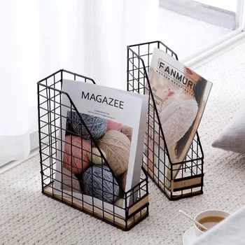 

Nordic Wrought Iron Storage Rack Desktop File Book Storage Box Organizer Office Desk Study Bedroom Creative Shelf Rack