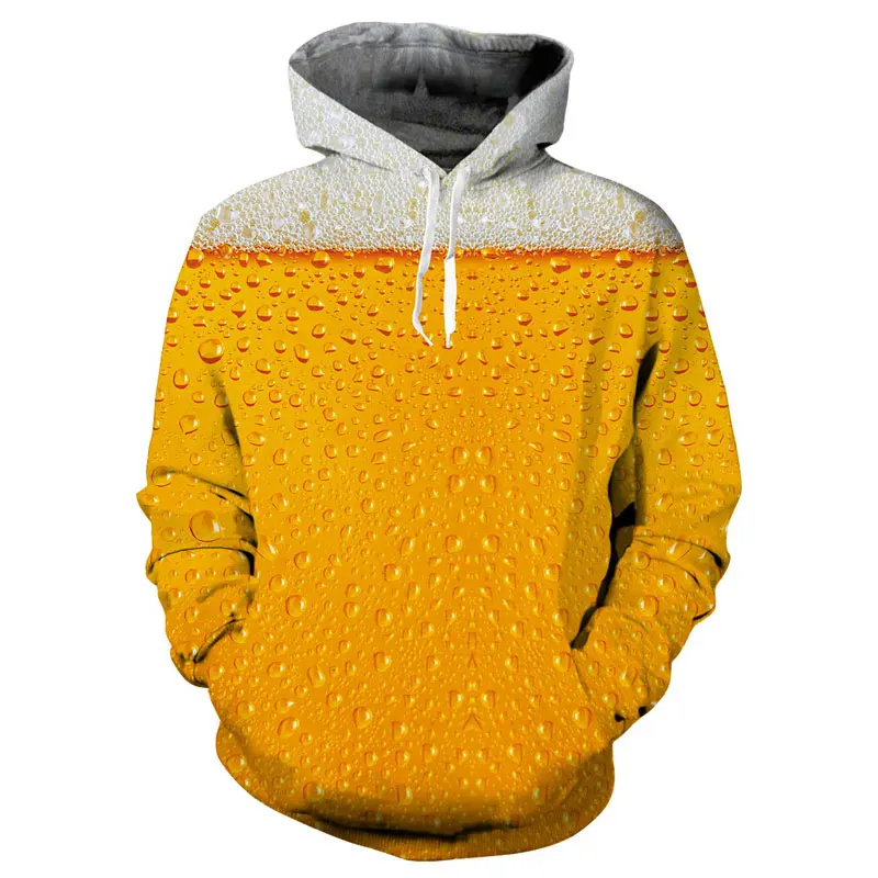 Punk Hoodies Fresh Cool Beer Men's Outfit Autumn Winter Loose Hooded Wolf Galaxy Hoody Unisex
