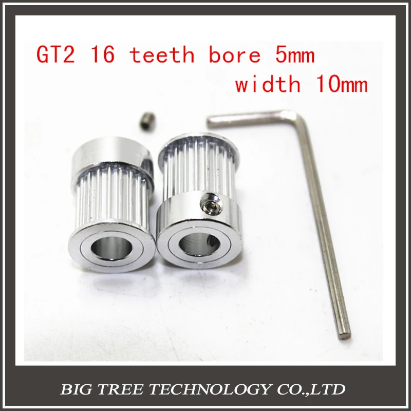 

10PCS/LOT 3D printer accessories 2GT synchronous round belt width 10MM round GT2 synchronous wheel gear pulley 16 bore 5MM