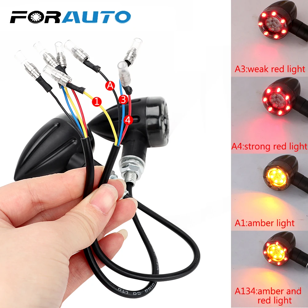 

FORAUTO 1 pair Motorcycle Lighting Turn Signal Lights Indicator Lamp for Motorcycle Flasher Brake Stop Light