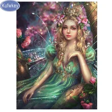 Пользовательские фото картина с бриллиантами Ангел Панси, Алмазная мозаика полная вышивка, 5D, DIY, вышивка крестиком, рукоделие, девушка свадебное украшение