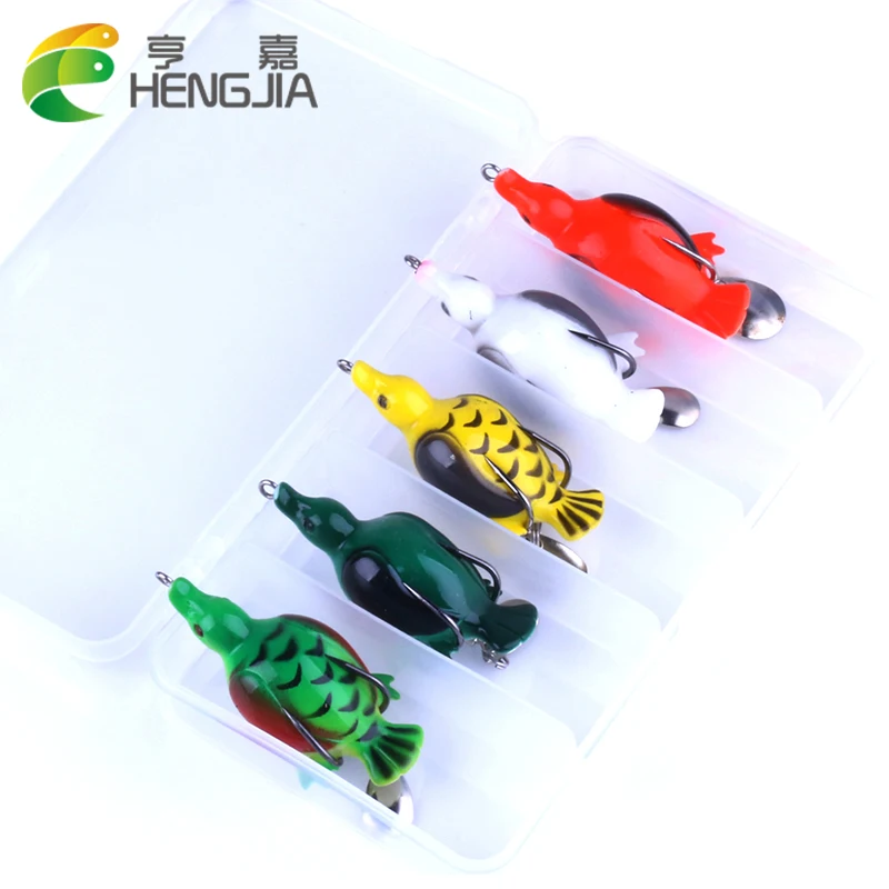 HENGJIA 5 шт./кор. 12 8 г 6 см Pesca щука рыболовные приманки искусственные утка мягкие 14 65