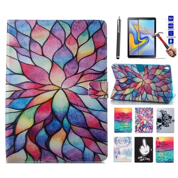 

XSKEMP PU Leather Case Flip Cover Case For Samsung Galaxy Tab S4 10.5 T830 / T835 Shockproof Tablet Protective + Tempered Glass