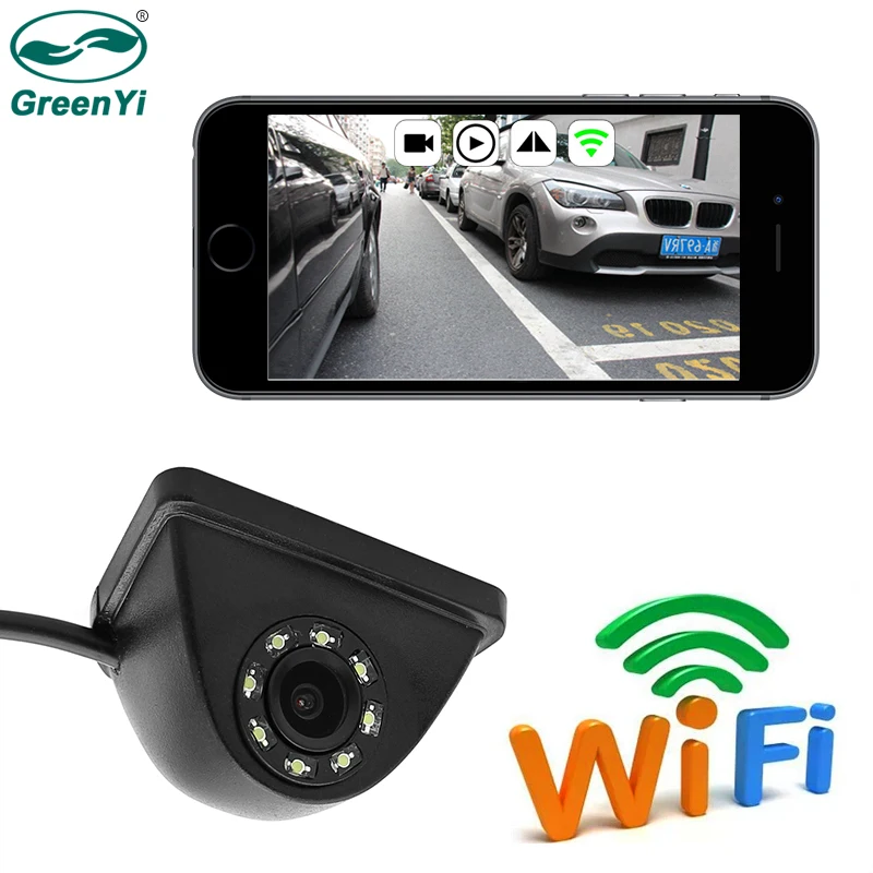 

GreenYi Car Mini Wifi Weatherproof HD Night Vision Side View Camera For IOS and Android Front View Camera Cigarette lighter