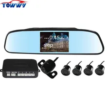 OEPZ604 Car 4 Sensors Car Parking Sensor Assistant Car Parking Radar System with LCD Display Color selected by yourself