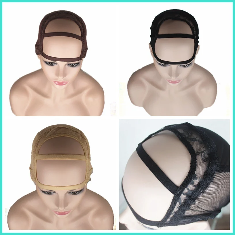 

Free Shipping Part Size 4"x4" U Part Wig Cap Left Right Middle 3 Parting Available Adjustable Wig Cap High Quality Guarantee