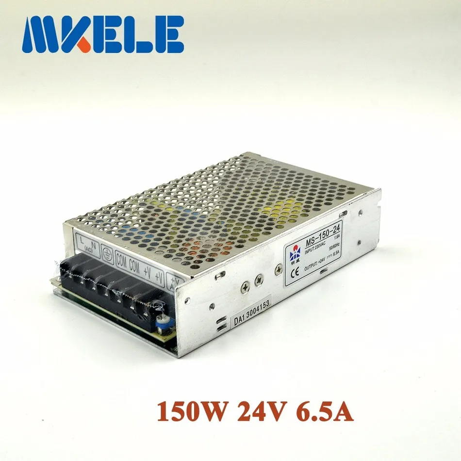 

MS-150-24 with CE certification single output 110V 220V AC to dc24V 6.5A 150w Mini size model switching power supply smps
