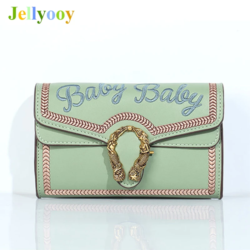 

Newest Embroidery Letters Mermaid Locksmith Chain Women's Shoulder Bags Skew Across Messenger Bags Lady Clutch Purse Louis gg