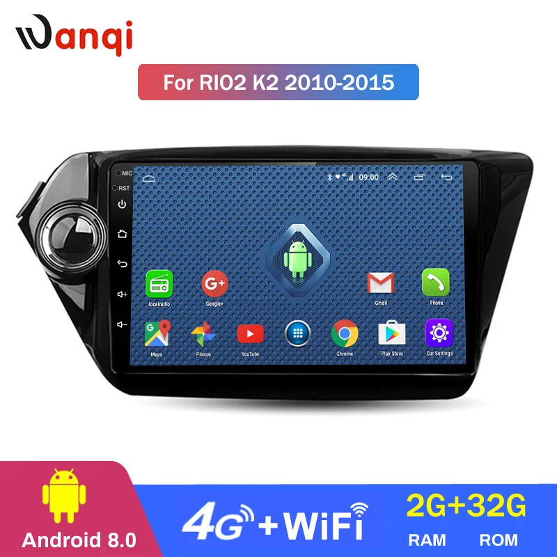 Discount Android 8.0 2+32G  4G 3G WIFI netcom 9 inch for KIA  K2 RIO 2010 2011 2012 2013 2014 2015 car multimedia player support SWC 2