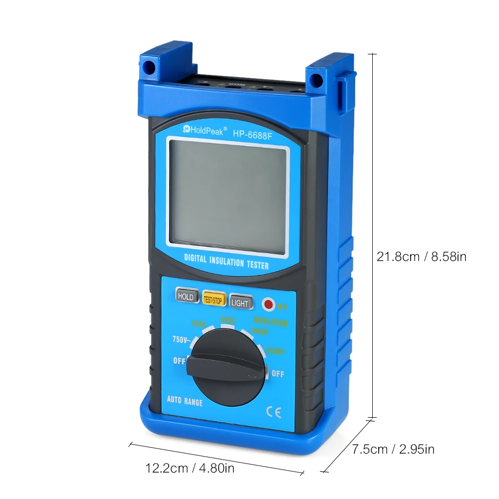 HoldPeak авто-диапазон ЖК-дисплей цифровой измеритель сопротивления изоляции тестер Мегаомметр мегометр мегомметр DC250V/500 V/1000 V/2500 V Вольтметр