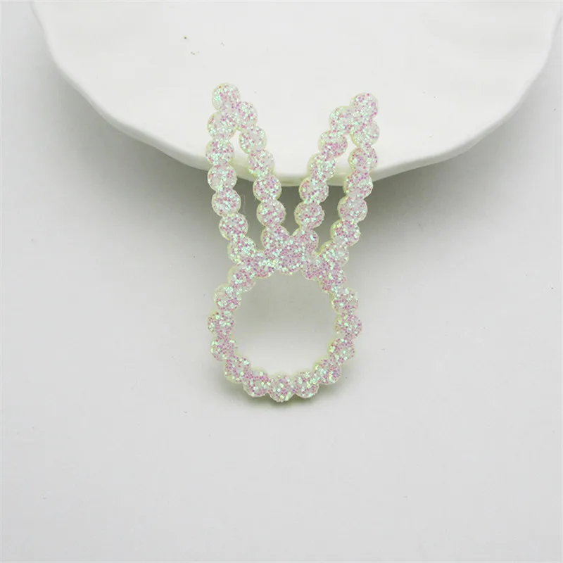 white rabbit 28 шт./лот 5*2,5 см kawaii с заячьими ушками/подушечки сердечки патчи горный хрусталь аппликации для ремесло одежда швейные принадлежности "сделай сам" зажим для волос, аксессуары - Цвет: white rabbit