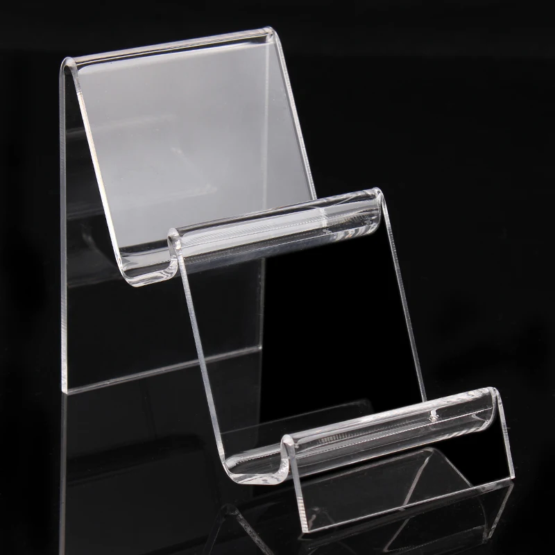 Clear Acrylic 2 Layers Ladder Cellphone Stand Display