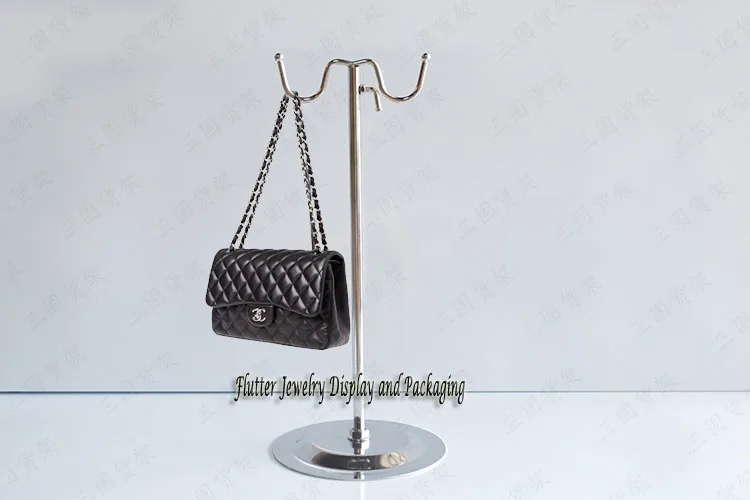2pcs x Silver Metal Handbag Display Stand 15cm Wide Bag Showing Holder