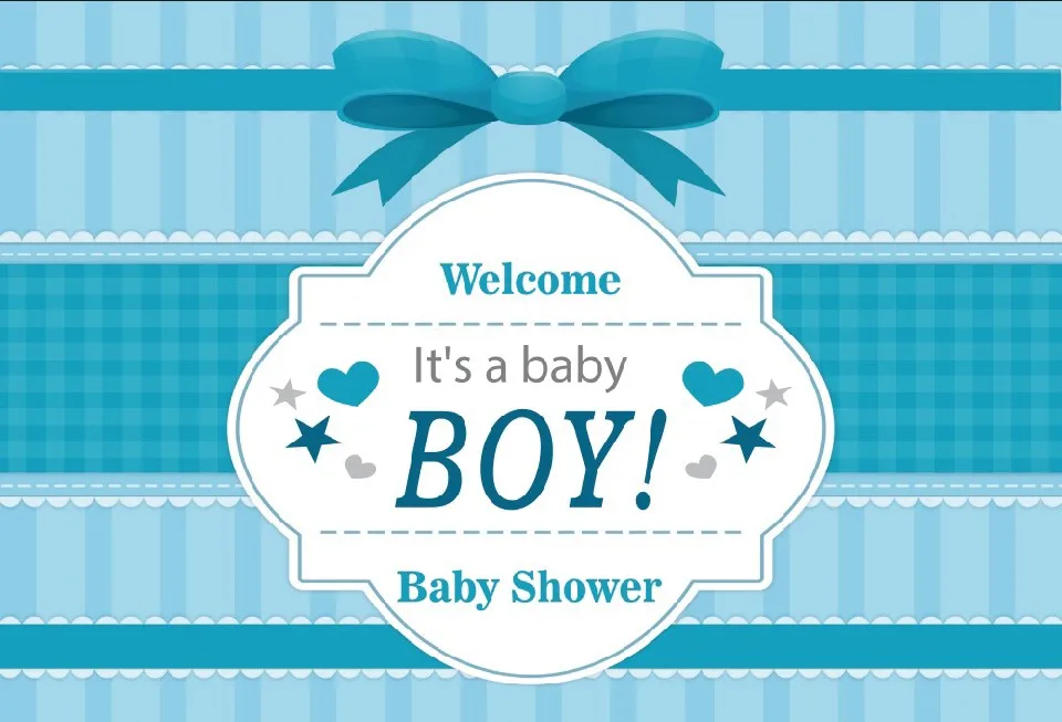 

Laeacco Cartoon Bow Stripe Scene Boy Baby Shower Seamless Portrait Photography Background Photographic Backdrop For Photo Studio