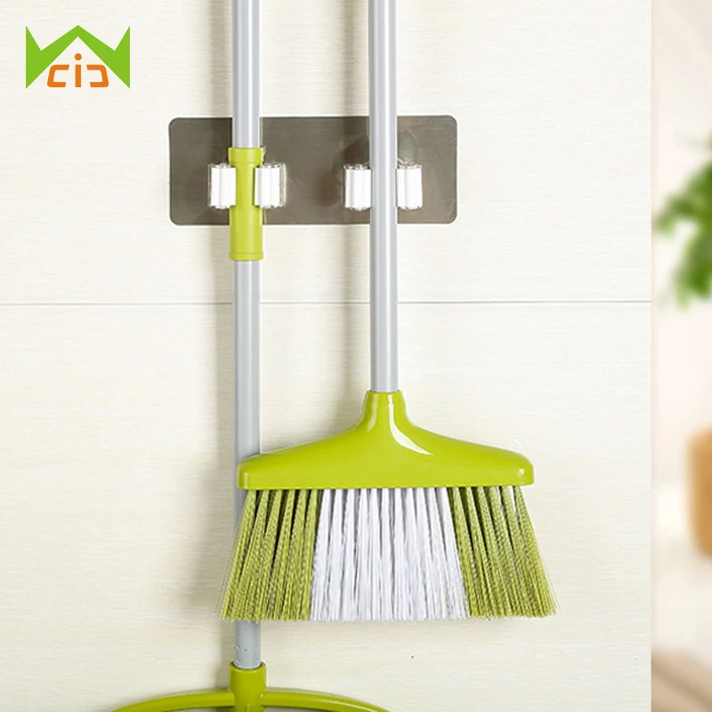 

WCIC 2 Position Kitchen Shelf Storage Holder for Mop Wall Mounted Kitchen Organizer Brush Broom Mops Hanger Organizer Tool