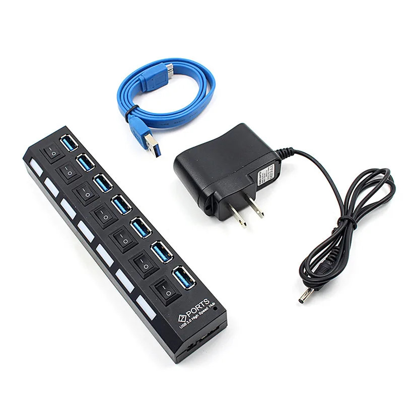 NEW USB HUB 3.0 Super Speed 5Gbps 7 Ports USB 3.0 HUB USB Splitter With On/Off Switch For Computer Peripherals NEW USB HUB 3.0 Super Speed 5Gbps 7 Ports USB 3.0 HUB USB Splitter With On/Off Switch For Computer Peripherals