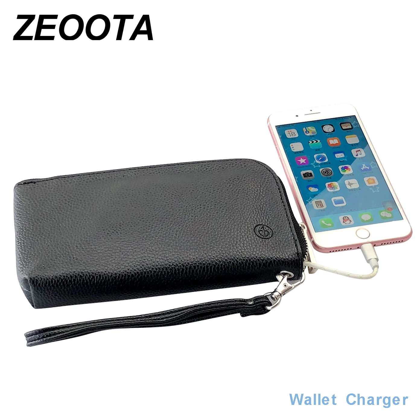 

Wallet Phone Charger Portable Clutch Power Bank Handbag USB Charger Purse Charging Station Set 2200mAh for Iphone Andriod Phone