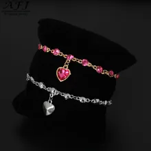 Новая мода для девочек красочные полудрагоценные камни сердце-образный Круглый мозаика Омаров коготь застежка пара Молодежная сила