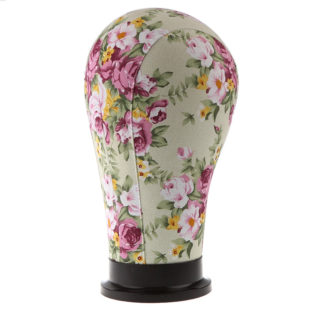 Cork Canvas Block Mannequin Model Head Wigs Making Display with Tripod Stand 21''