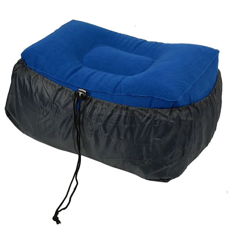 XC USHIO 3 in 1 Adjustable Height Inflatable Flight Cushion Neck Pillow with Cover Travel Airplane Train Car Footrest Two Valves (10)