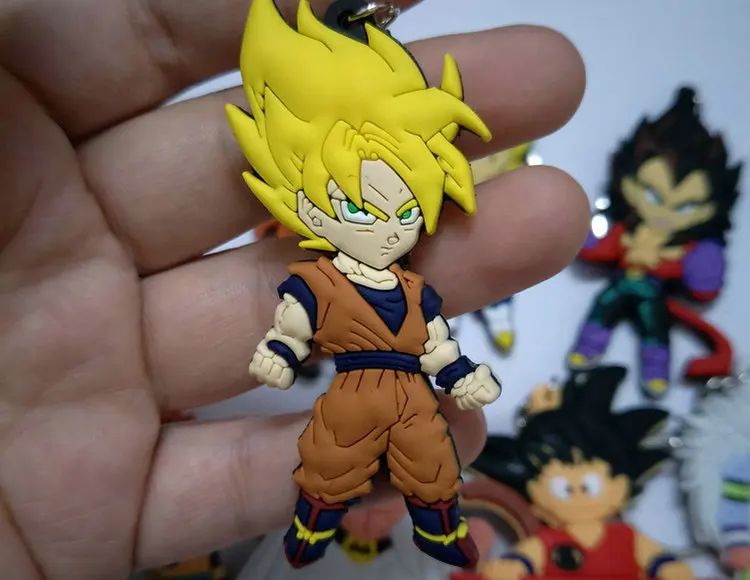 1 Dragon ball ПВХ брелок для ключей Аниме Драконий жемчуг: Эволюция DBZ кулон Сон Гоку крилин куририн Вегета Llavero chaviro - Цвет: 1