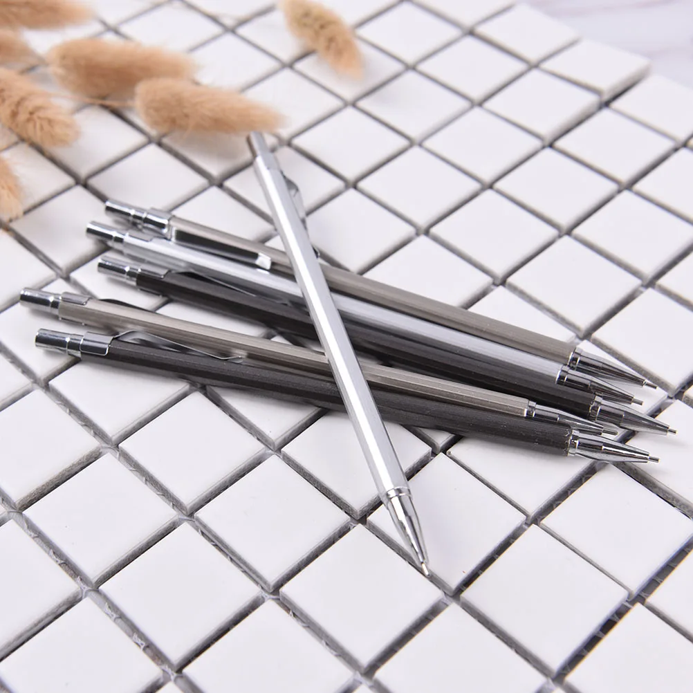 0,5/0,7 мм автоматический чертёжный карандаш, размер свинца, металлический черный серебряный баррель механический карандаш длина: 14,5 см