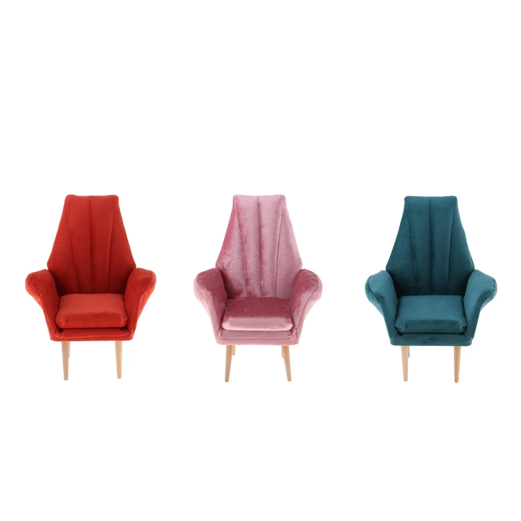 

Miniature Dollhouse Single Sofa, 12inch Dolls Furniture Sofa Chair, 1:6 Scale