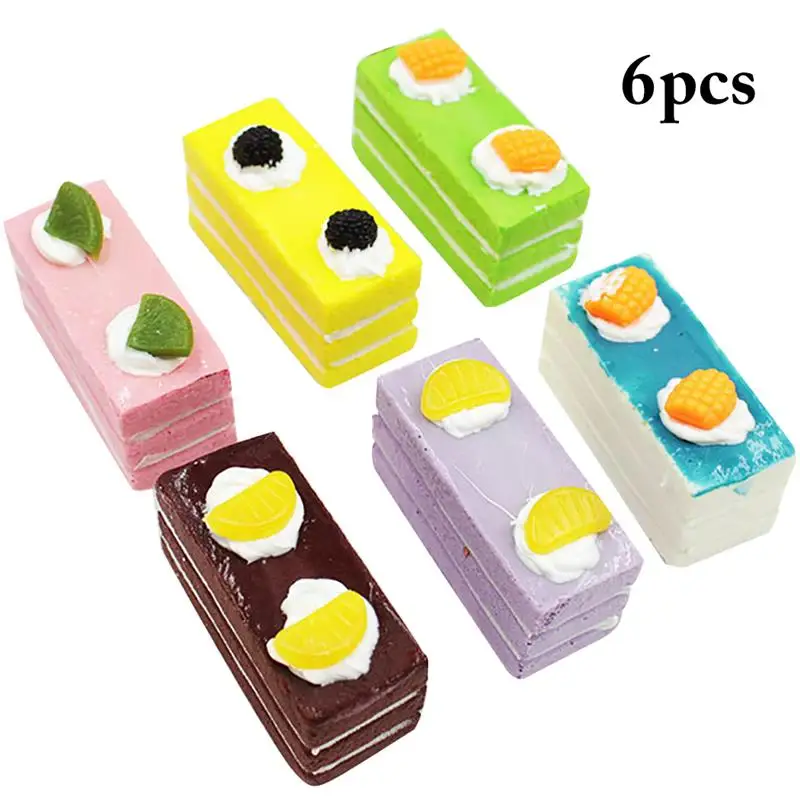 

6pcs Artificial Food Fake Cake New Year Party Decoration Home Baby Shower Gift Kids Party Favors Black Friday Food Photography