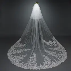Fishday 2019 аппликация свадебная вуаль бусины из камня для девочек длиной 3,8 м белый аксессуары женщина Femme с зажимом D30