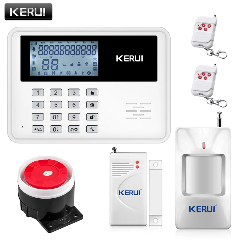 

New large LCD display GSM network home security burglar alarm system PIR motion detector door sensor wireless wired alarm system