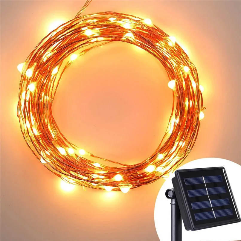 

Solar powered 10M/33FT 100LED starry Copper Wire String Fairy Light moon vine lamp Xmas Christmas Wedding party Decor #F#35TY0