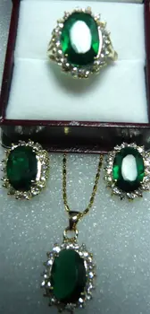 

free shipping 6 color-10*14mm green/pink/purple/blue/red zircon earring pendant ring #7,8,9 can choose