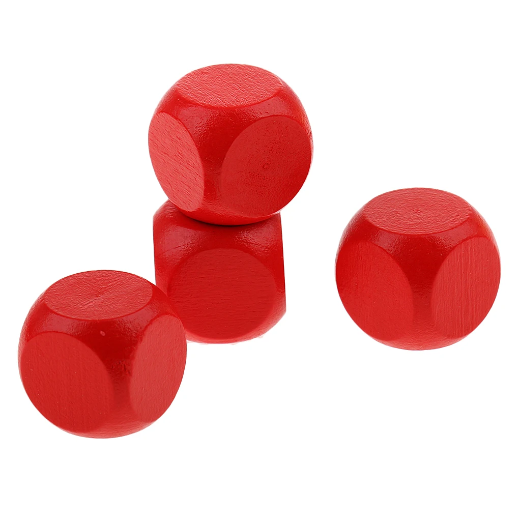 100 Pieces Wooden Plain Dices Cube Cubes Blank Square Wood Six Sided Dice 16mm 