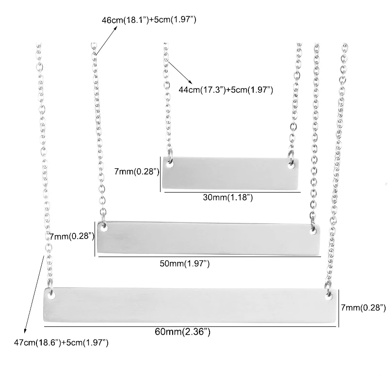 Персонализированная брусковая заготовка серебряное ожерелье с подвеской Золото Нержавеющая сталь пользовательское имя пластины ожерелье может гравировать слова украшения из букв