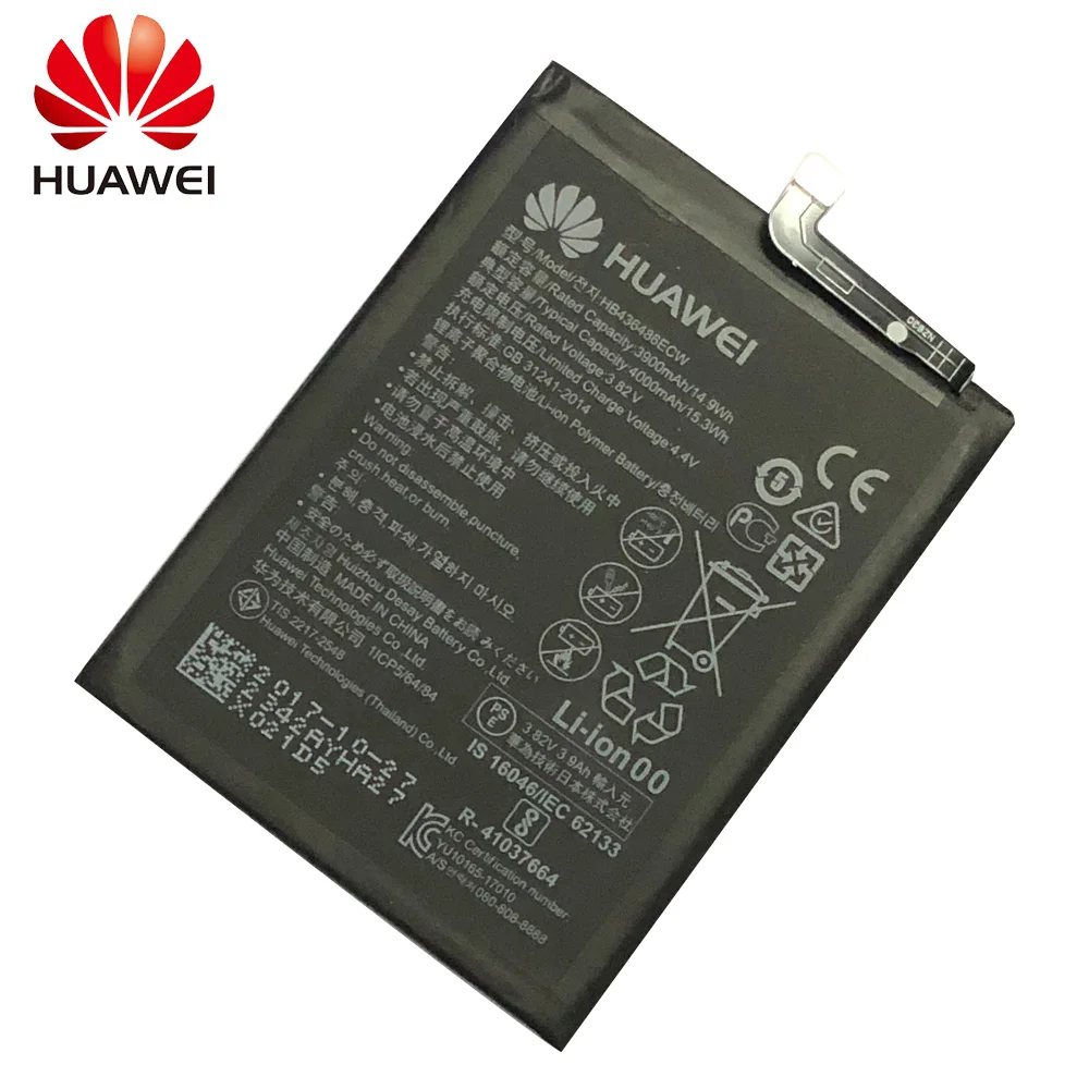 Оригинальная батарея Hua Wei HB436486ECW для huawei mate 10 mate 10 pro mate 10 lite mate X ALP-AL00 batterie 3900/4000mAh