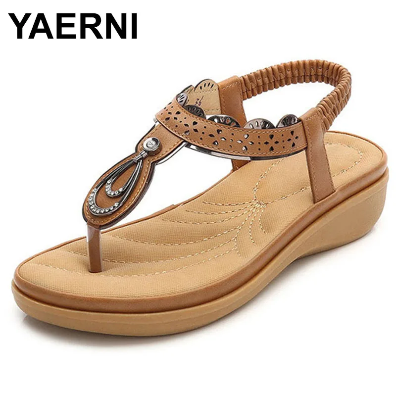 

YAERNIBohemian Silk Slopes With Clip Toe Comfortable Sandals Size 36-41 New Slope With Casual Comfort Bohemian Flat Shoes Women
