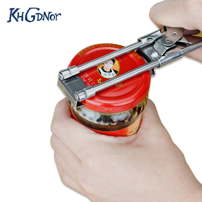 

KHGDNOR Stainless Steel Opener Adjustable Can Bottle Jar Opener Twist Opening Tool Anti-slip Cap Screw Opener