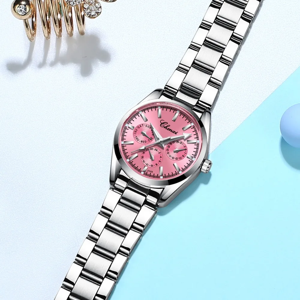 Женские Серебристые часы CHENXI кварцевые наручные женские Relogio Feminino Montre Femme|Женские