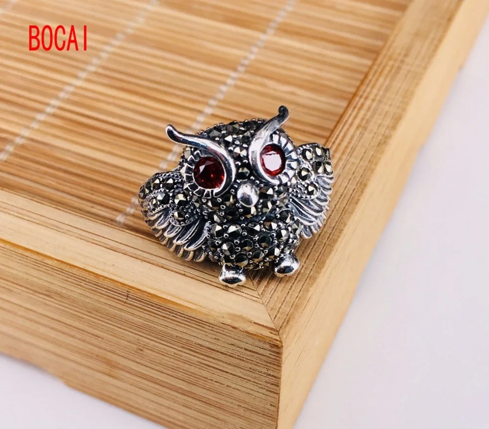 S925 pure silver jewelry with diamond ring Ms. Han edition owl Thai character small | Украшения и аксессуары