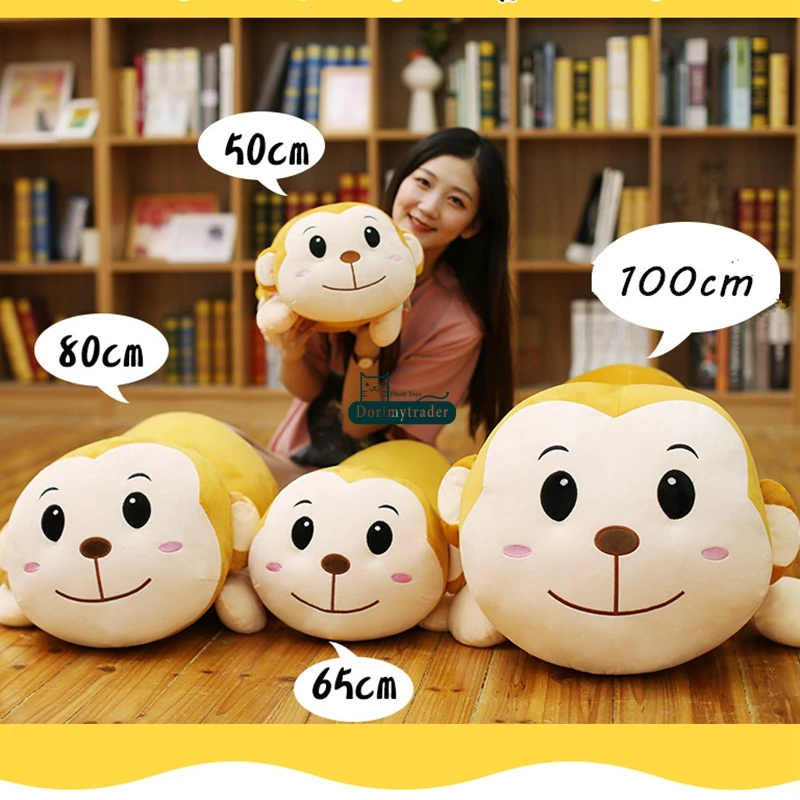 Dorimytrader Big Soft Kawaii Monkey  Plush Pillow Doll Stuffed Soft Giant Cartoon Animals Monkeys Toys 100cm 39inch DY61763 (19)