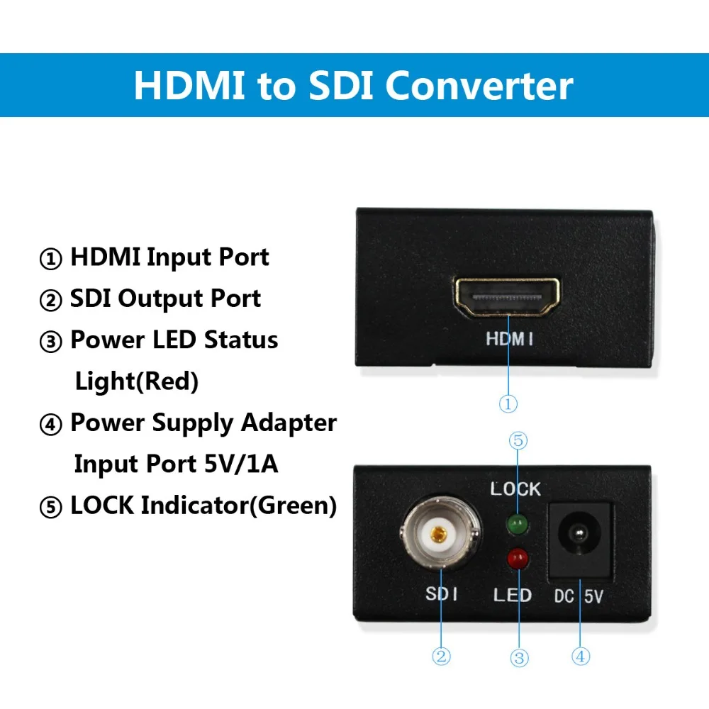 Wiistar Mini 3g HDMI в SDI конвертер Full HD 1080P HDMI в BNC адаптер видео конвертер Поддержка SD HD 3G-SDI для мониторов