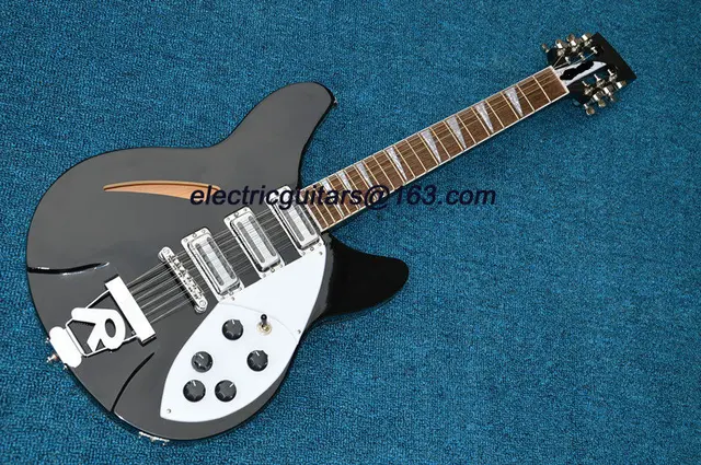 Cheap 2016 New + Factory + black color rickenback electric guitar ricken guitar jazz guitar free shipping