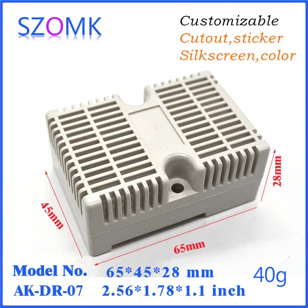 

wall mount enclosure plastic electronics enclosure (10 pcs) 65*45*28mm plastic din rail enclosure electrical case plc enclosure